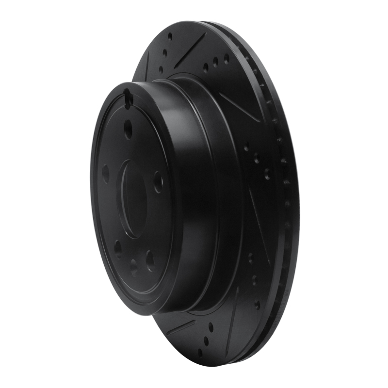 Chevrolet Equinox Brake Rotor (1) - Rear Left - R1 Concepts - Drilled & Slotted - Black - `10-`17